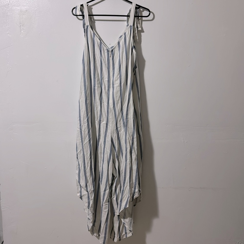 MSK | Blue and White Stripe Jumpsuit - Picture 6 of 7